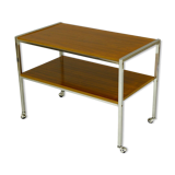 1970s Walnut and Chrome Trolley