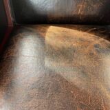 50s leather armchair - good seat - signed