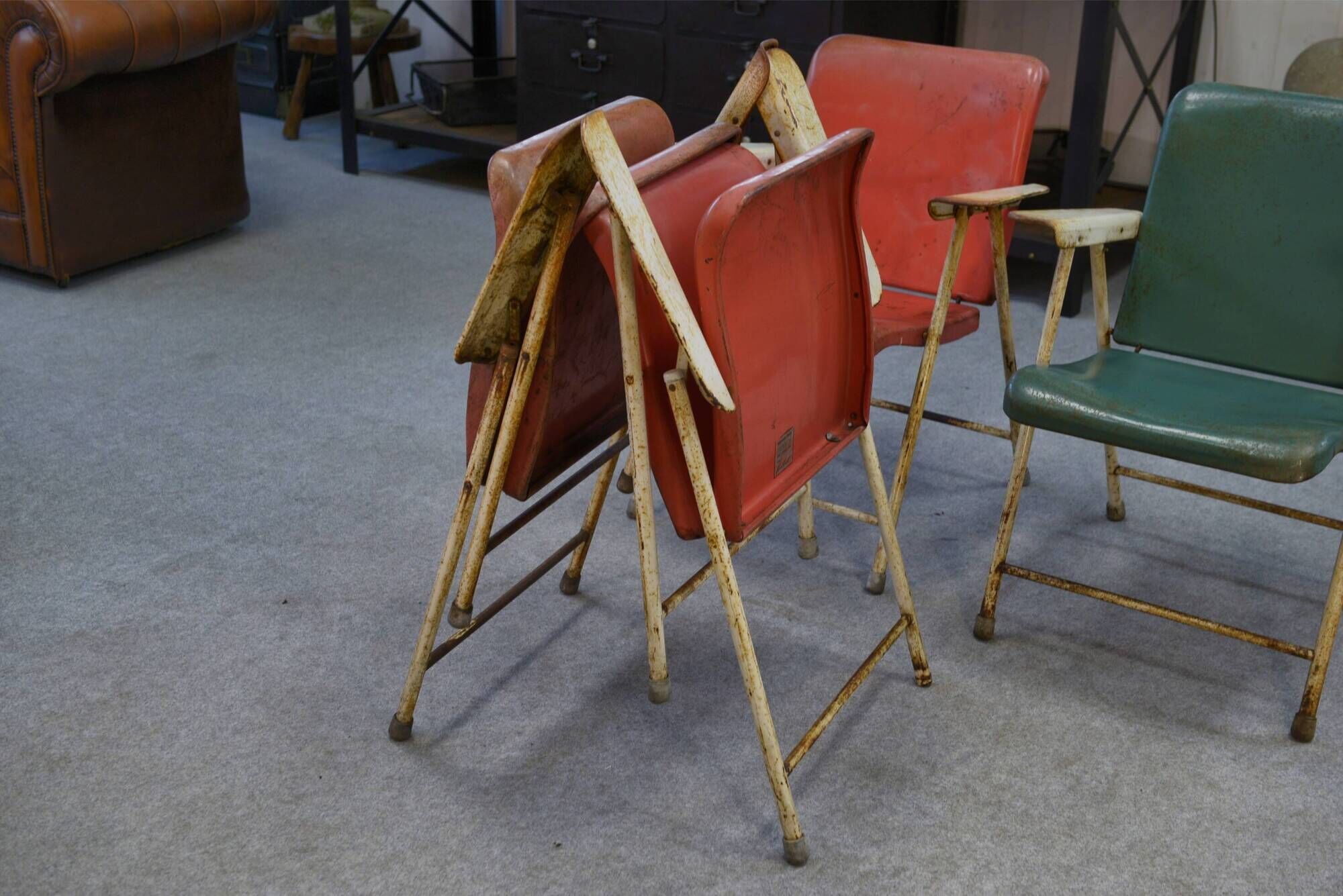 Folding chairs by Russel Wright for Samsonite Chairs 1960s