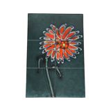 Small Ceramic Tile Table Adri Design Orange Abstract Flower 47cm