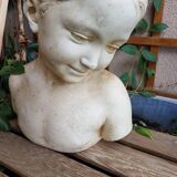 Bust plaster "the florentine" called "the rieuse" after Jean-Baptiste Pigalle