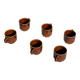 Set of 6 vintage brown glazed ceramic espresso cups with saucers.