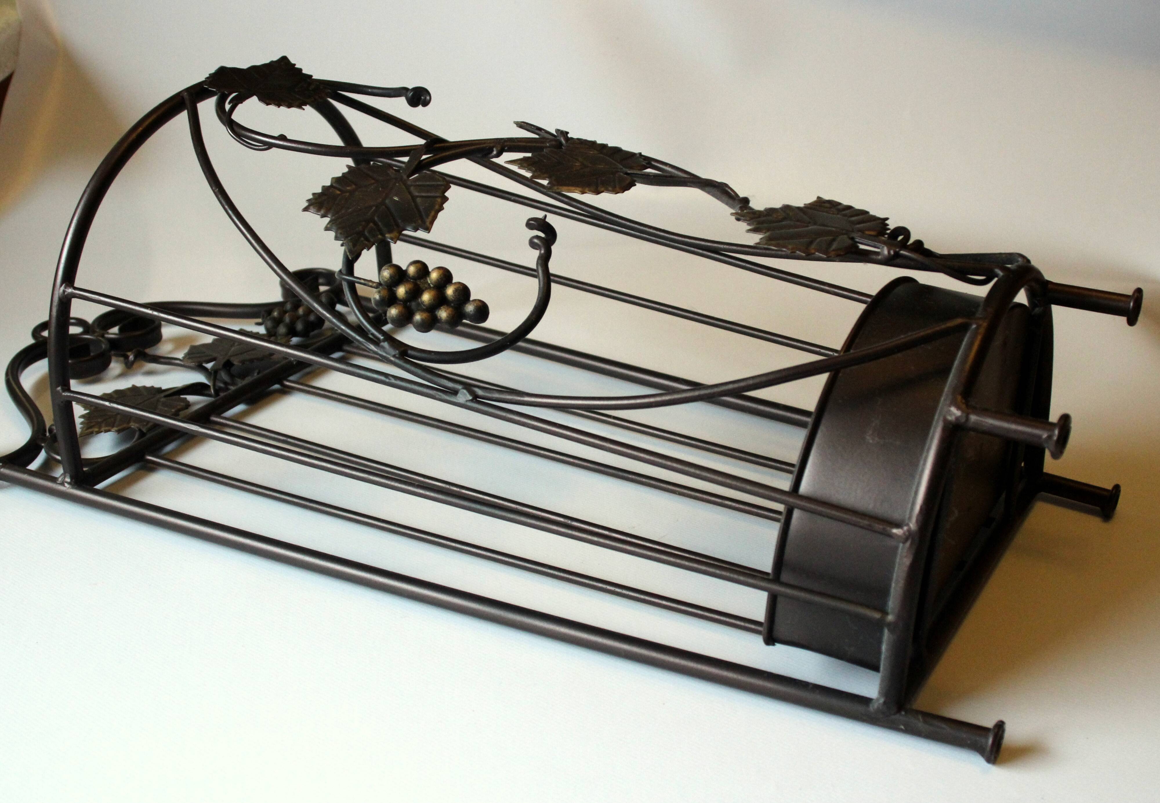 Handmade metal umbrella stand, darkbrown, vintage