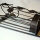 Handmade metal umbrella stand, darkbrown, vintage