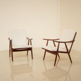 Pair of Boomerang armchairs by Thonet 60's