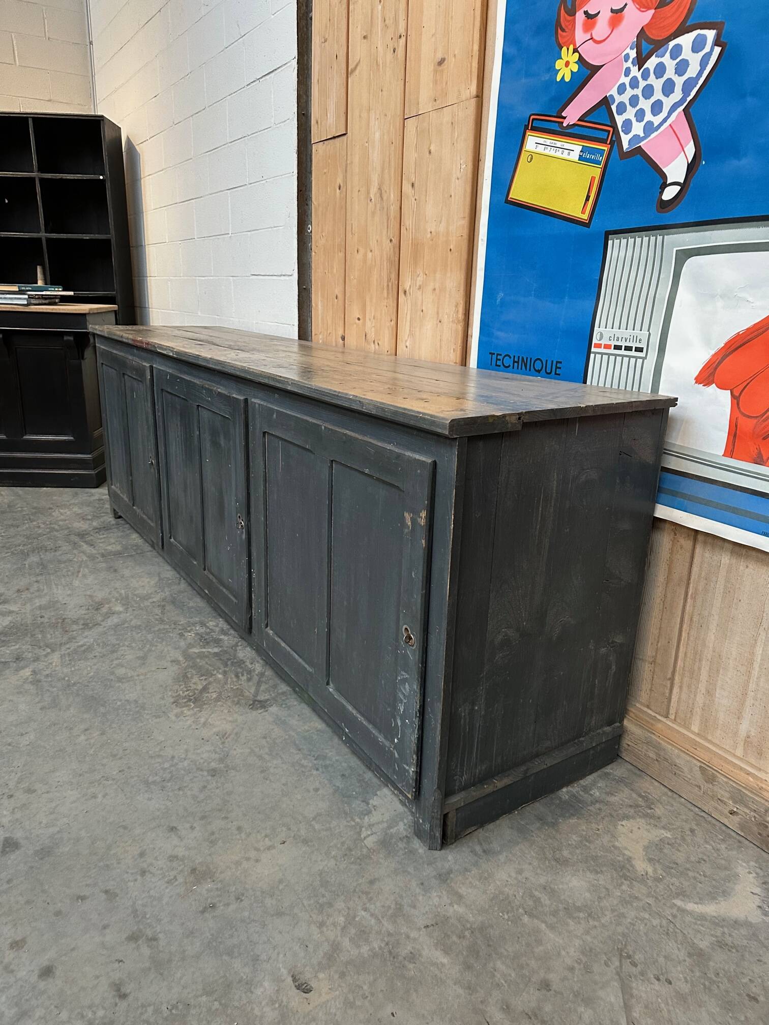 Large 20th century workshop furniture