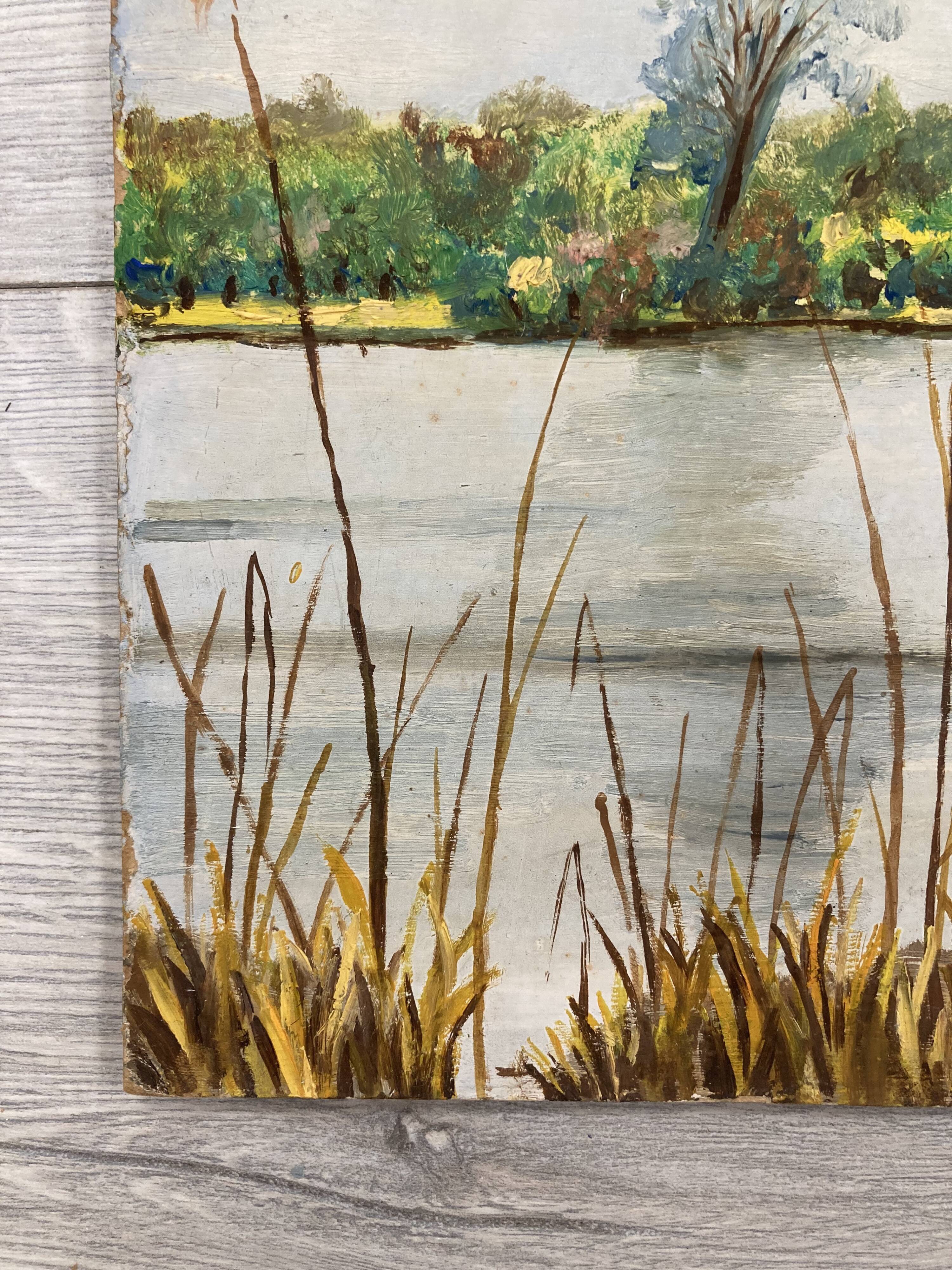 Oil on vintage cardboard