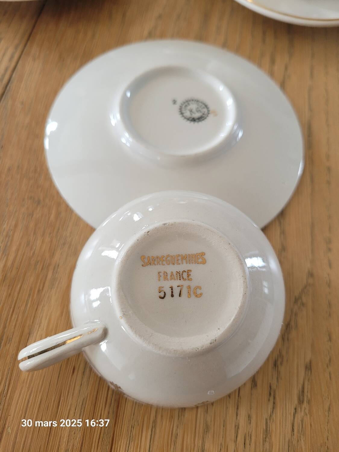 5 antique cups and saucers