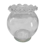 Vase ball cast glass corrugated collar