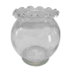Vase ball cast glass corrugated collar