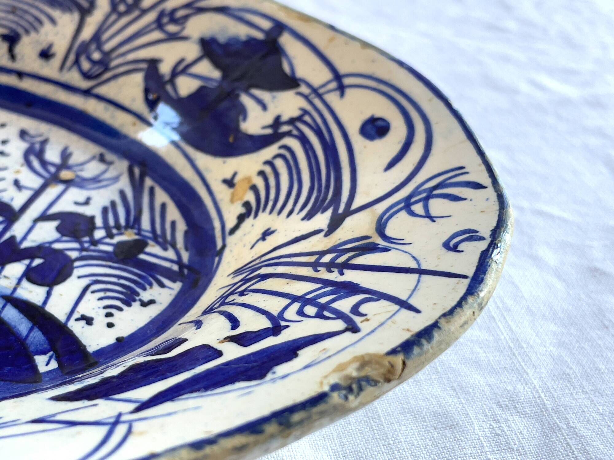 Portuguese earthenware dish, fusion between China - Macao and Portugal, 19th century