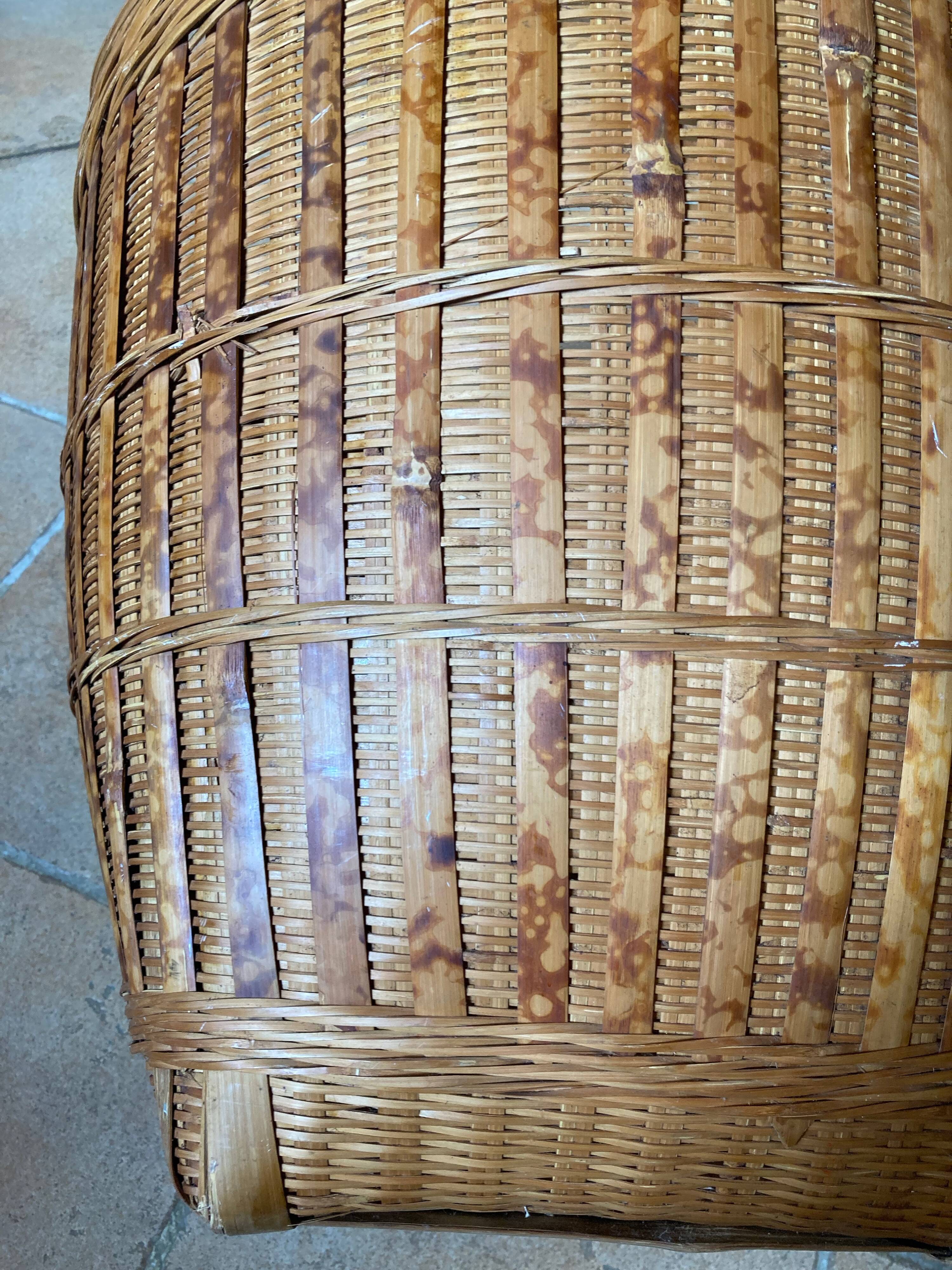Rattan and wicker basket
