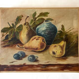 Still Life with Oil Pears on Canvas