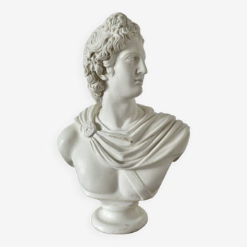 Plaster bust "apollo" 52cm. early 20th century