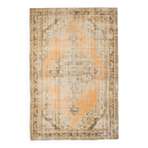 6x9 Peach Yellow Soft Pastel Turkish Vintage Rug, 185x276Cm SK 5250