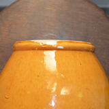 Biot jug in glazed ochre ceramic