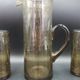 6-piece orangeade set in blown and bubbled gray glass