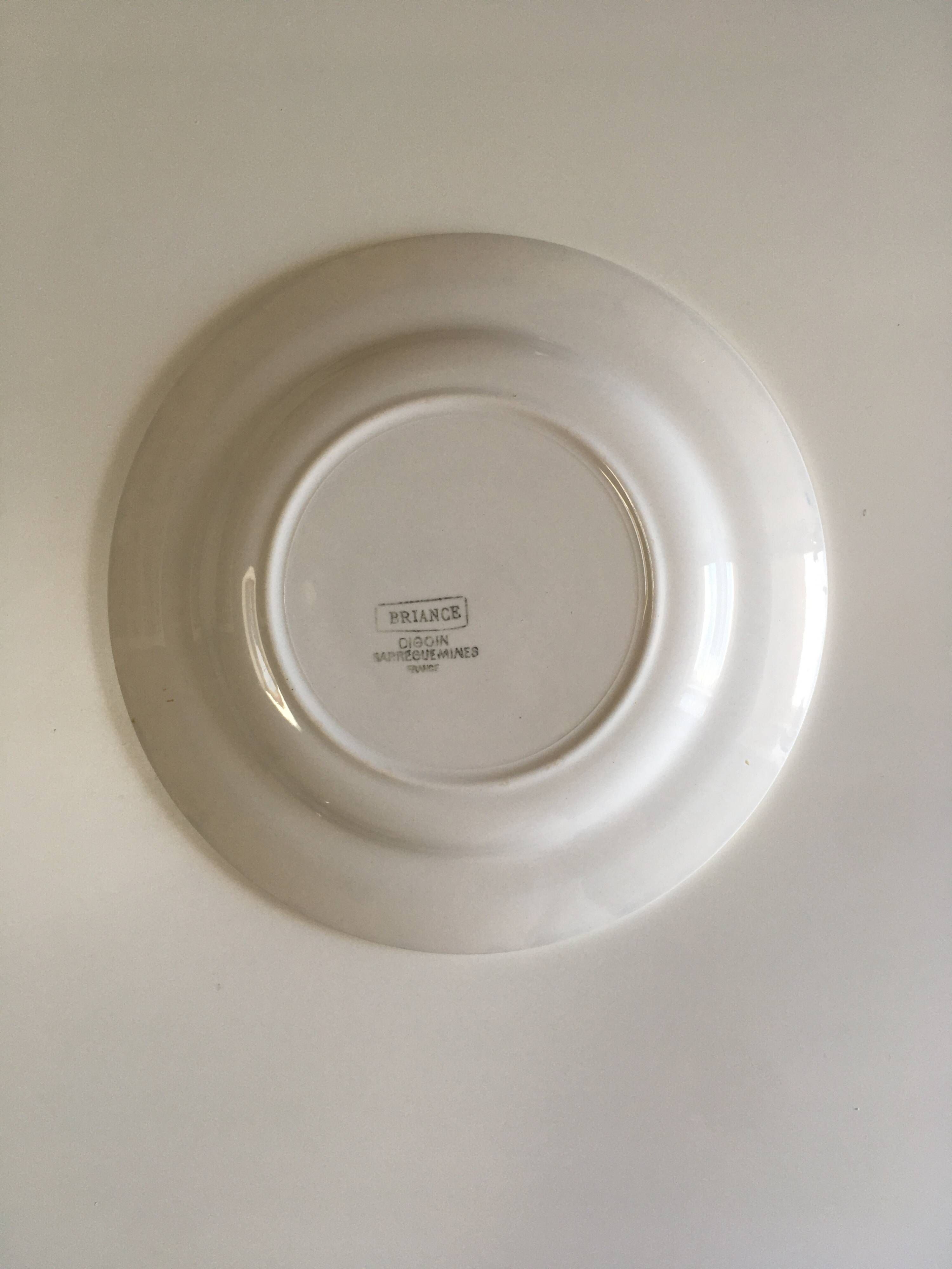 Set of 6 vintage earthenware plates - 1940s-1950s