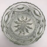 FRUIT CUTTER, SALAD BOWL in Solid CRYSTAL decorated with Hand-Cut PATTERNS
