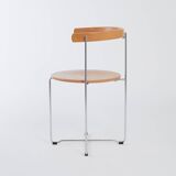 Set of 4 soley chairs in wood and chrome, valdimar hardarson for kusch+