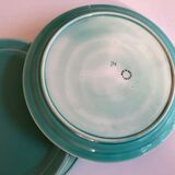 Set of 8 modernist plates in turquoise earthenware 1950 Villeroy and Boch