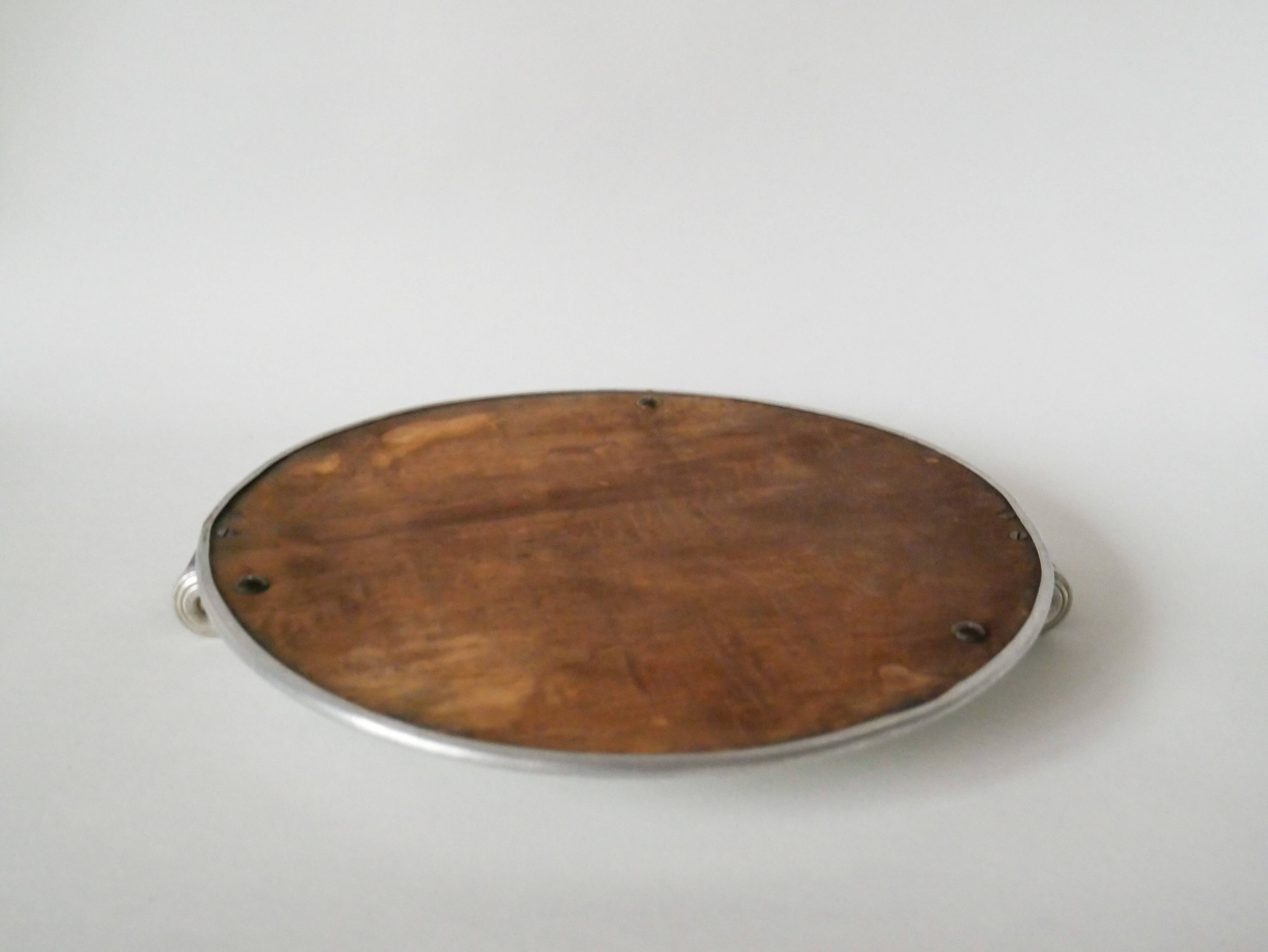 art deco round mirror tray 1930 30 cm