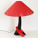 Large ceramic table lamp, Rockabilly, 1950