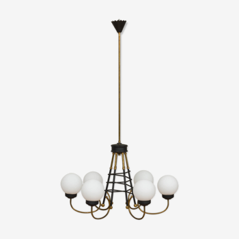 Original Stilnovo six lights chandelier from the 60