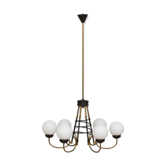 Original Stilnovo six lights chandelier from the 60