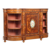 Antique buffet in walnut burl and various woods, France, 19th century