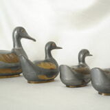 Set of vintage tin and brass duck boxes