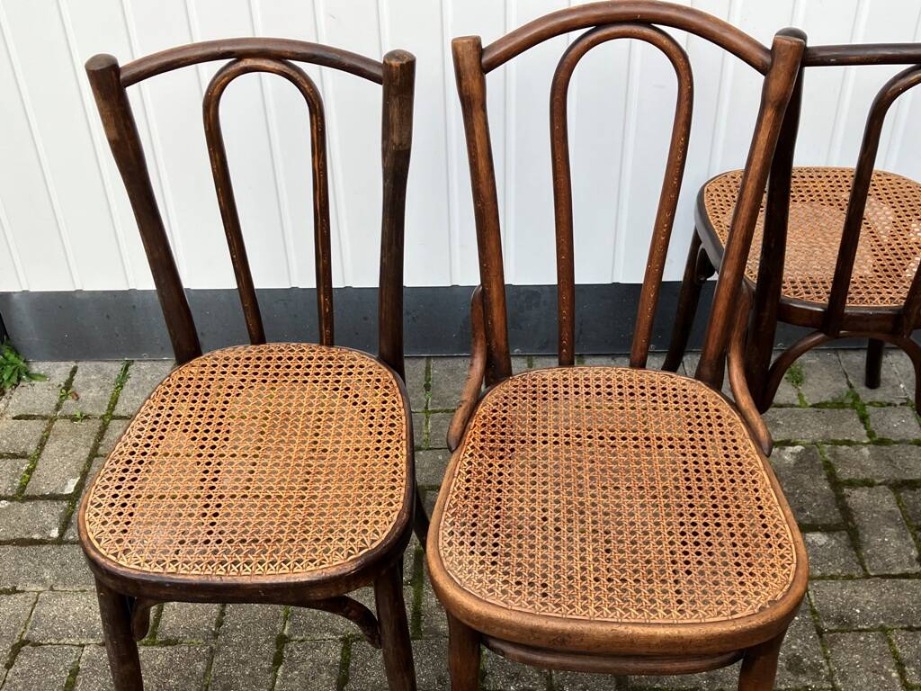 4 Thonet and Fischel bistro chairs