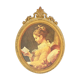 Vintage frame scene of young woman reading