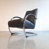 Pair of tubular armchairs