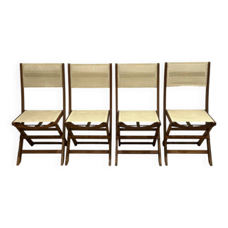 Set of 4 folding garden chairs