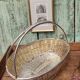 Vintage basket in silver metal