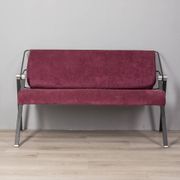 Vintage 70s burgundy fabric sofa Formanova design