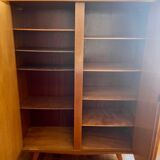 Wood and rattan cabinet 60s