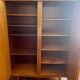 Armoire bois et rotin années 60