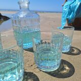 Vintage whiskey decanter and glasses