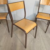 4 vintage Mullca school chairs
