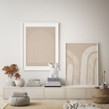 Pair of giclee prints, abstract blue wall art set of two, 50x70cm