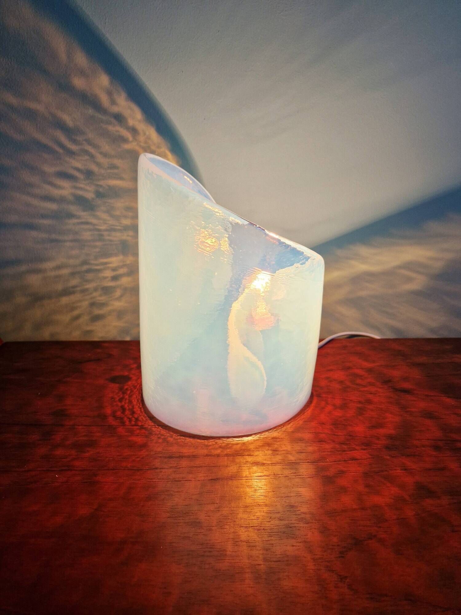 Opalescent glass spiral lamp from Murano, La Murrina, 1970-80.