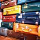 Vintage blue suitcase