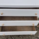Chest of drawers 3 drawers feet compass year 50 vintage white