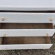 Commode 3 tiroirs pieds compas année 50 vintage blanc