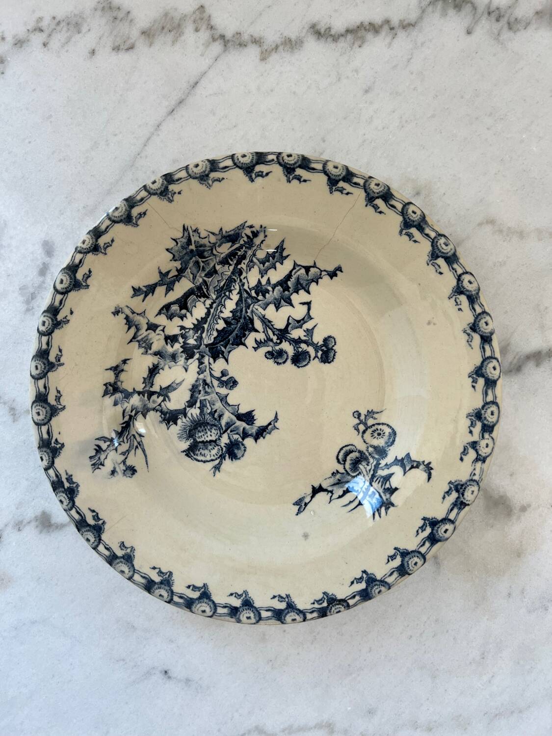 Deep plates Terre de Fer thistles Gien