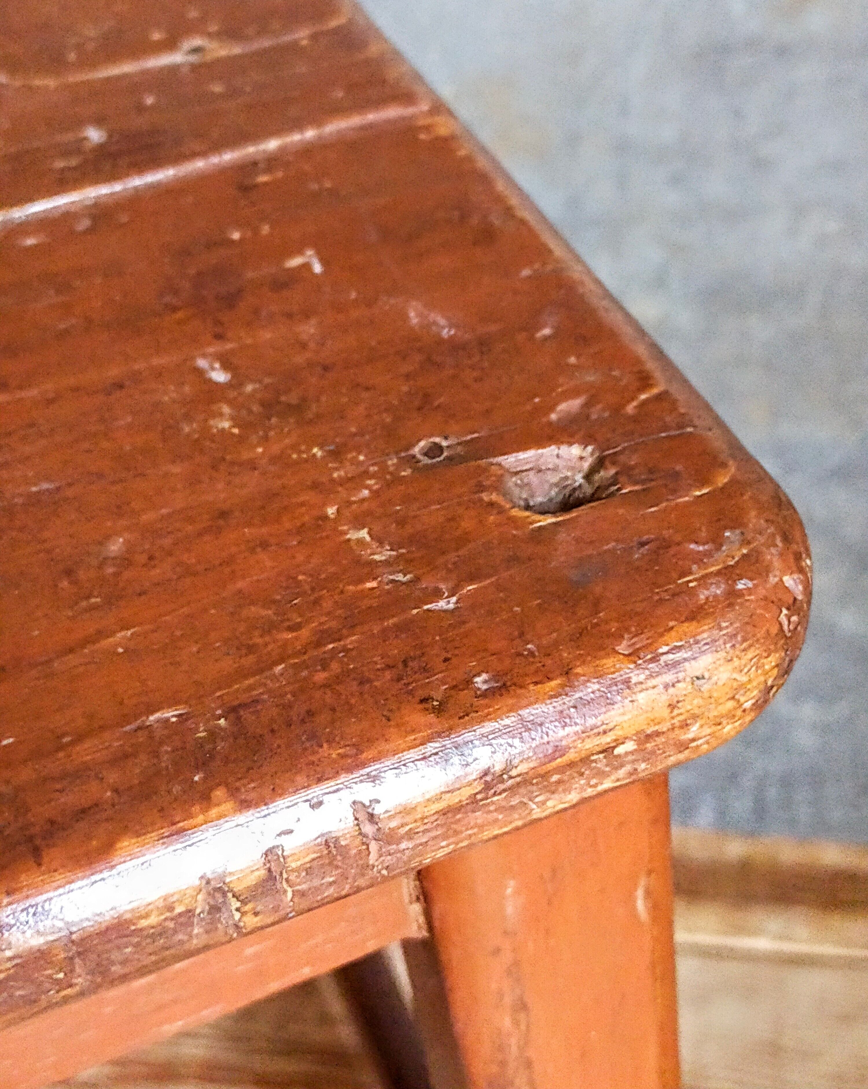 Workshop stool in old solid wood