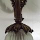 Pair French Antique Brass Greenman Single Wall Lights White Frilled Shade 4572