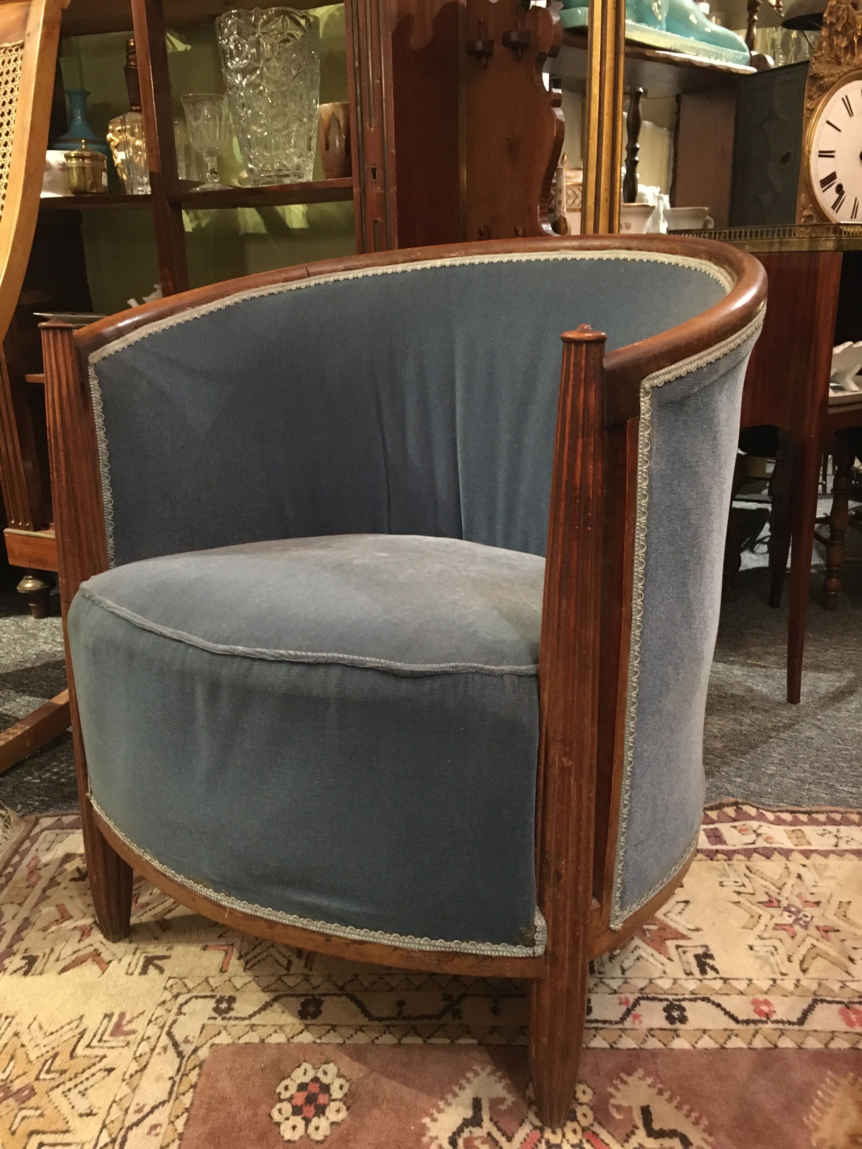 Tonneau Chair, Art-Deco, Dlg Paul Follot, circa 1925